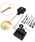 DIY Clock Repair Kit With Sweeping Pendulum Movement For Wall Clocks, Two Sizes And Styles, golden pendulum, and black clock hands
