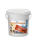 Heavy Duty Liquid Waterproofing Membrane Kills Leaks And Stops Cracks Cold On Roofs Decks And Bathrooms Top Shelf Coating For Wood Metal Masonry Tile Base Crystal Clear Shield Tough As Nails Crafted In Usa One Gallon Jug in a white bucket with label.