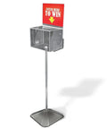 Freestanding Lottery Box On A 40 Inch Pedestal With Lock And Key 11 Inch Wide Box With Sign Holder And 57 And Three Quarters Inches Tall