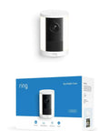 Heavy Duty Wireless Security Cam With Slick 2K Retinal Footage Badass Night Lights Smooth Battery Backup Premium All Weather Housing And Solid Surveillance Setup For Your Property Or Office Space in sleek design with box.