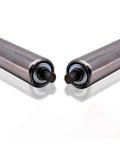 Heavy Duty Galvanized Steel Gravity Roller Conveyor System With 201 Stainless Rollers And Rust Resistant End Caps For Durable Warehouse And Assembly Line Transport In Multiple Lengths 200 250 300 400 500mm, close-up ends