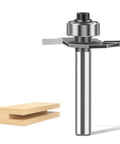 Rock Your Woodworking With Super Tough Tungsten Ball Nose Router Bits That Fit 6mm Or 12mm Shanks Perfectly For Hot Milling Jobs, showing a tungsten router bit beside unfinished wood.