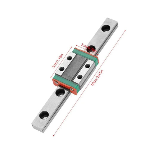 Beefy 9mm Linear Rail Kit With Mini Bearing Steel Slide Rail And Block 100mm Length 4 Point Load Bearing Design Ball Retainer