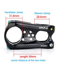 Shorty 50mm 31.8mm Mountain Bike Stem For One And One Eighth Inch Steerer Tube Zero Degree Rise Lightweight CNC Machined Al6061
