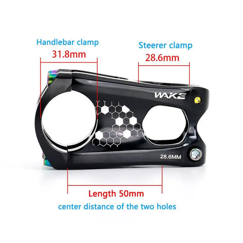 Shorty 50mm 31.8mm Mountain Bike Stem For One And One Eighth Inch Steerer Tube Zero Degree Rise Lightweight CNC Machined Al6061