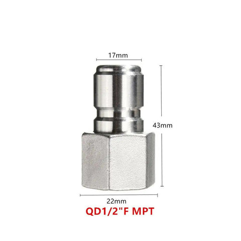 Stainless Steel Female Quick Disconnect FPT One Half Inch Homebrewing Fitting Connector For Easy Sanitation And Slick Brew Day Setup Durable 304 Stainless Steel front view