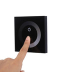 Wall Mounted Touch Panel Dimmer for 12V-24V Single Color LED Light Strips Easy Brightness Control With Smooth Glass Touch Panel