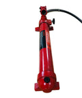 Red 10 Ton Hydraulic Hand Pump Ram with hose for heavy duty lifting and auto repair tool, chrome plated and durable enamel finish