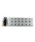 Industrial Grade Pneumatic Manifold 4V210 for 4V100 and 4V200 Series Aluminum Blocks, top view of aluminum body with package