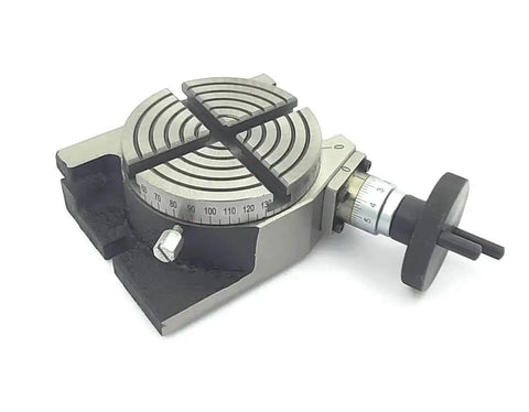 Four Inch Rotary Table For Milling Machines With Four Slots And M6 Clamp Kit, Calibrated 0 To 360 Degrees, 36 To 1 Ratio