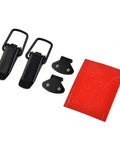 Black 80mm Quick Release Fastener Clips For Bumper, Trunk, And Hatch, Easy Install No Fuss Tool Free Access Pins, Secure Fit That Stops Rattle On Rough Roads, Pair, black clips and backing plate