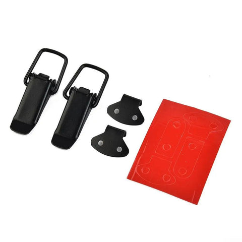 Black 80mm Quick Release Fastener Clips For Bumper, Trunk, And Hatch, Easy Install No Fuss Tool Free Access Pins, Secure Fit That Stops Rattle On Rough Roads, Pair, black clips and backing plate
