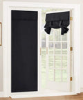 French Door Curtains No Drill Easy Install Privacy Blackout Shade Energy Saving For Kitchen Dining Nursery Bathroom Window Tie Up Panel 26 By 72 Inches Black One Panel installed on a French door.