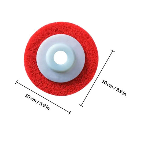 Red 10cm nylon grinding wheel from Nylon Grinding Wheels Set For Power Grinders, Pro Grade Polishing Discs For Jewelry And Glass.