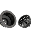 Bronze Kitchen Sink Drain Assembly Kit With Oil Rubbed Bronze Stainless Steel Finish showing strainer basket and stopper