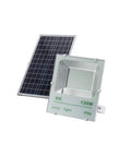 Rugged 120W Solar Flood Light Featuring 194 Killer Bright LED Chips IP66 Rated Waterproof Outdoor security spotlight and solar panel