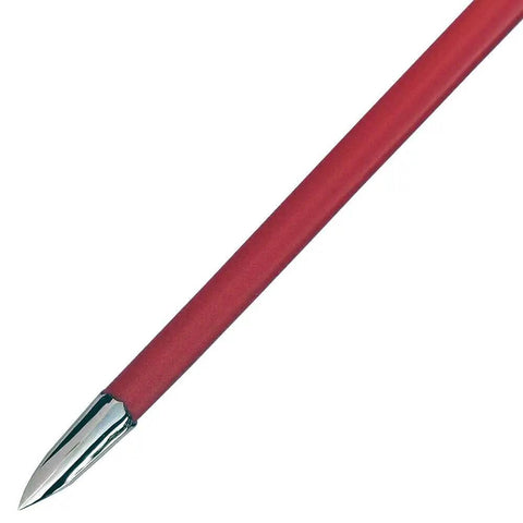 Pro Grade Tai Chi Practice Sword 41 Inch Overall With 29.5 Inch Mirror Polished Stainless Steel Blade - close-up of red handle