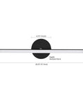 Black Aluminum Integrated LED Vanity Light With 360 Degree Rotatable Arm One Light Dimmable Modern Industrial Wall Sconce, dimensions shown