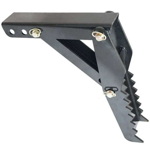24 Inch Backhoe Thumb Clamp Weld On Folding Adjustable One Half Inch Steel Plate Assembly With Removable Tine Plates