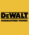 DeWALT logo on yellow background, showcasing brand identity as part of Badass Compact 20V Max Cordless Impact Wrench Kit.