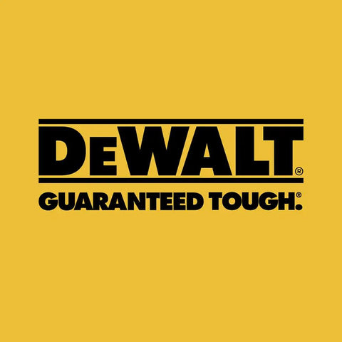 DeWALT logo on yellow background, showcasing brand identity as part of Badass Compact 20V Max Cordless Impact Wrench Kit.