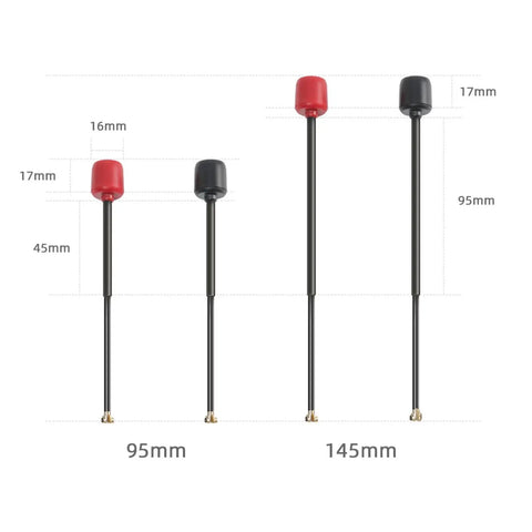 Dual-Band Dual-Polarized Omni-Directional O3 Air Unit Antenna For FPV 5.8 GHz And 2.4 GHz LHCP Replacement Ipex UFL 95mm