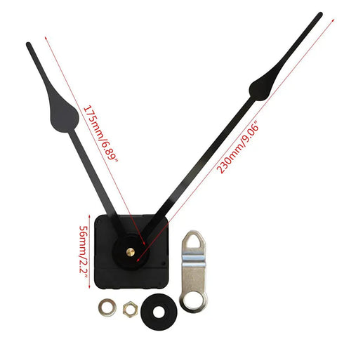 Large Wall Clock Movement Kit With Hands Repair Tools And Parts For DIY Clock Making And Replacement Precision Mechanism For 5mm Panel Clocks Easy Fix Up Reliable Watchmaker Grade Quality shown with hands and components