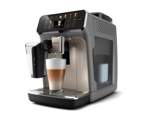 LatteGo Automatic Espresso Machine With 20 Drinks Varieties, Intuitive Touch Display, SilentBrew Quiet Operation, Grey Chrome Finish