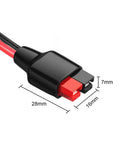 Close-up of connector on 10AWG Anderson Y Splitter Cable For Solar Panels And Portable Power Stations Branch Parallel Adapter