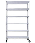 Beefy 6 Tier Wire Shelving Unit With Wheels And Liners Heavy Duty Rolling Garage Pantry Shelf For Kitchen Storage front view