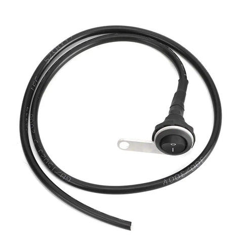 22mm Motorcycle Handlebar Light Switch Stainless Steel Single Spotlight Control Button with wiring for ATVs and bikes.