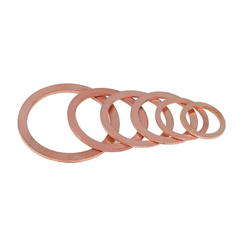 Must Have 30Pcs Copper Washer Flat Ring Gasket Set Seal Kit For Sump Plugs Oil Leak Proof Corrosion Resistant Reduce Friction Durable Heavy Duty For Cars Home Garage Fix Fluid Drips At Shop Easy Install, copper washers stacked