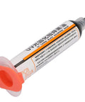 Light Curing Solder Mask Ink In Black For PCB And BGA Repair in a syringe tube with orange tip, UV Cure Solder Resist.