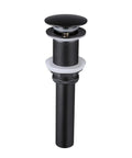 Matt Black Pop Up Sink Drain No Overflow All Metal Rustproof Brass And 304 Stainless Steel Durable Pop Up Drain Stopper