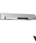 Front view of 42 Inch Under Cabinet Range Hood with 900 CFM Dual Motors, Stainless Steel, Touch Control Panel, and Remote Control