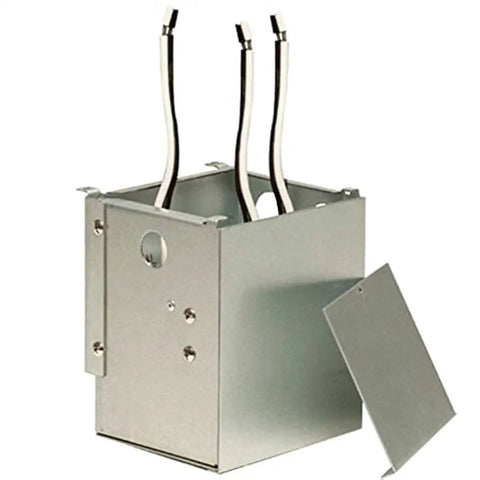 30 Amp RV Power Center Transfer Switch T30WM For Road Trip Ready Power Compact Mountable Unit installed in metal box, 23.9 x 17 x 14.7 cm