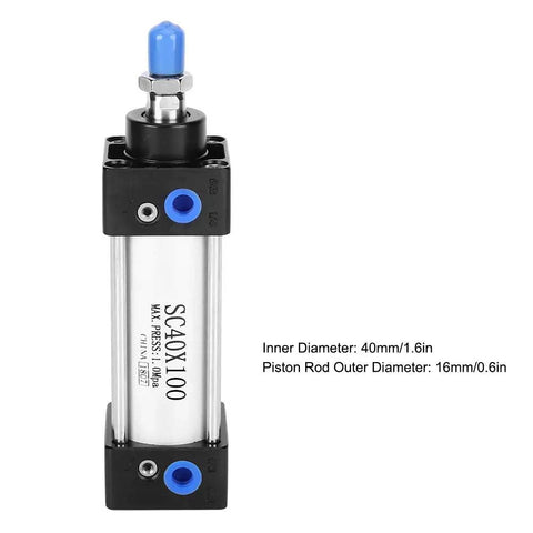 Double Acting Air Pneumatic Cylinder With 40mm Bore Aluminum Alloy Body Compact Lightweight Design For Industrial Automation