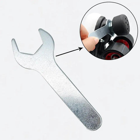 Wrench and toe stop setup for Two Pack 85A Toe Stops For Roller Skates With Nine Sixteenth Inch Bolt Adjustable Grippy Rubber Brake Block.