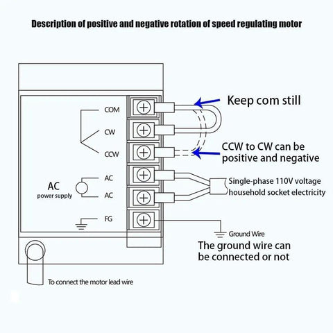 Description of connections for speed regulating motor using High Power 110V Ac Gear Motor Combo Features Smooth Variable Speed Controller.