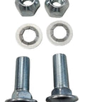 Spare Tire Mounting Hardware Kit For Utility And Cargo Trailers With Zinc Carriage Bolts Includes Two Bolts Sized One Half Inch By Twenty Threads Per Inch By One And Three Quarter Inches For Reliable Trailer Spare Tire Mounts. Kit includes bolts, nuts, and washers.