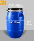 Heavy Duty Food Grade Plastic Barrel With Lid 120L Blue Drum For Home Brewing Storage And Farm Or Industrial Use Leak Proof Seal