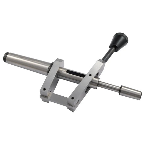 Precision Sensitive Drill Tailstock Attachment With Manual Feed Control For Bench Lathes And Drill Presses showing smooth metal finish and manual lever.