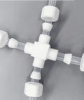 Heavy Duty Ptfe Four Way Cross Connector Equal Ferrule Fitting For Pneumatic Hydraulic One Quarter Inch Tube Size One Pack Setup Plus Legit Strong Build Rad Quality For Rigging And Job Site Daily Plus Easy Install And Secure Connection Lock, 1/4 inch PTFE cross fitting