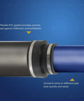 Built Tough Flexible Reducing Pipe Coupling With Stainless Steel Bands For DWV Drain Waste Vent Line showing rubber gasket seal between pipes.