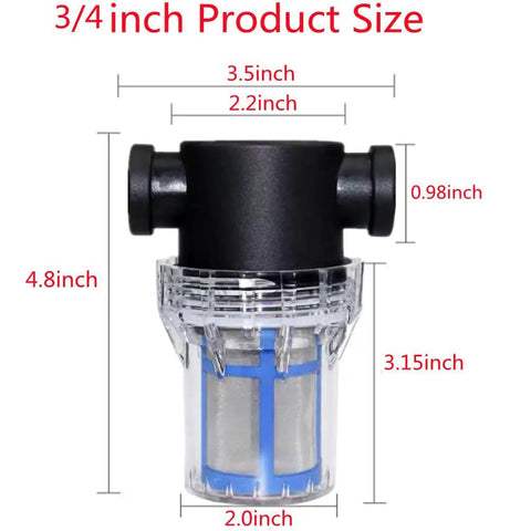 Inline Sediment Filter For Garden Hose And Pressure Washer, 3/4 Inch Female Thread, RV Water Pump Strainer With 100 Mesh Screen