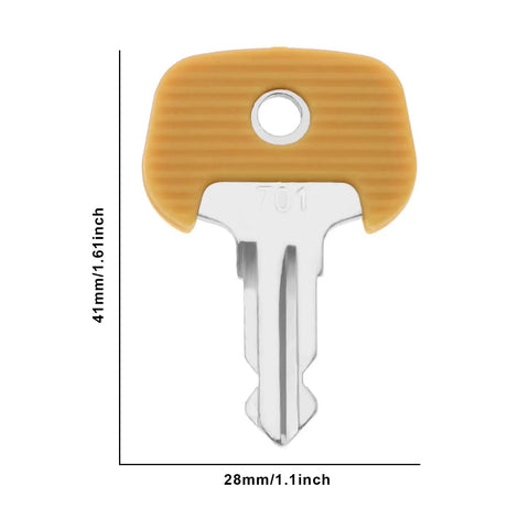 701 Ignition Key Set For Jungheinrich Forklifts And Pallet Trucks 6 Pack Replacement Keys 701 28520480 Compatible With Heavy Equipment Easy Fit Beefy Metal Build For Quick Access On The Jobsite In Busy Warehouses, 41mm x 28mm metal key