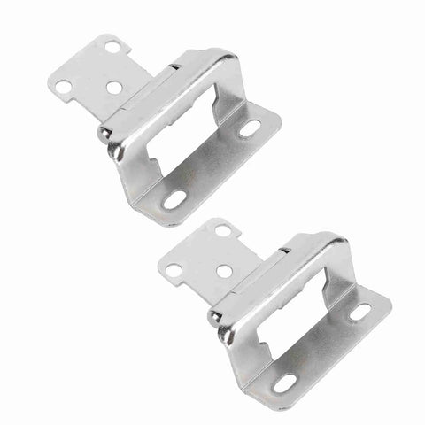 Two Pack Self Closing Cabinet Hinges Steel Semi Wrap Overlay For Kitchen Bathroom RV Boat Campervan One Half Inch Easy Install Rust Resistant