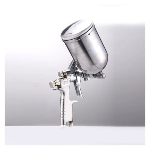 Pro Grade Manual Paint Spray Gun Featuring Slick Adjustable Flow And Fan Patterns For Dead Flat Coats, metallic finish and ergonomic grip.