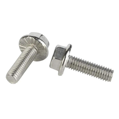 Durable Stainless Steel A2 70 M6 Flanged Hex Head Bolts DIN 6921 10mm Length 14.2mm Washer Diameter 6.6mm Head Height 25 Pack Flange Screws