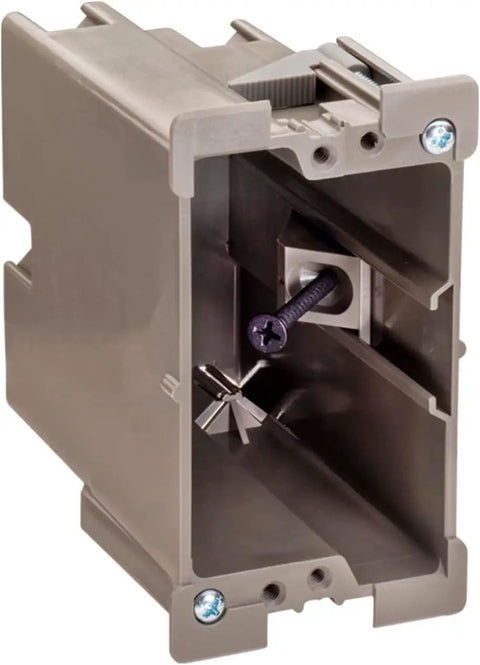 Retrofit Single Gang Wall Box for Stud or No Stud Install Old Work Electrical Box with One And A Half Inch Toggle Depth for Smart Devices Outlets or Switches Heavy Duty Mount Supports Up to 50 Pounds
